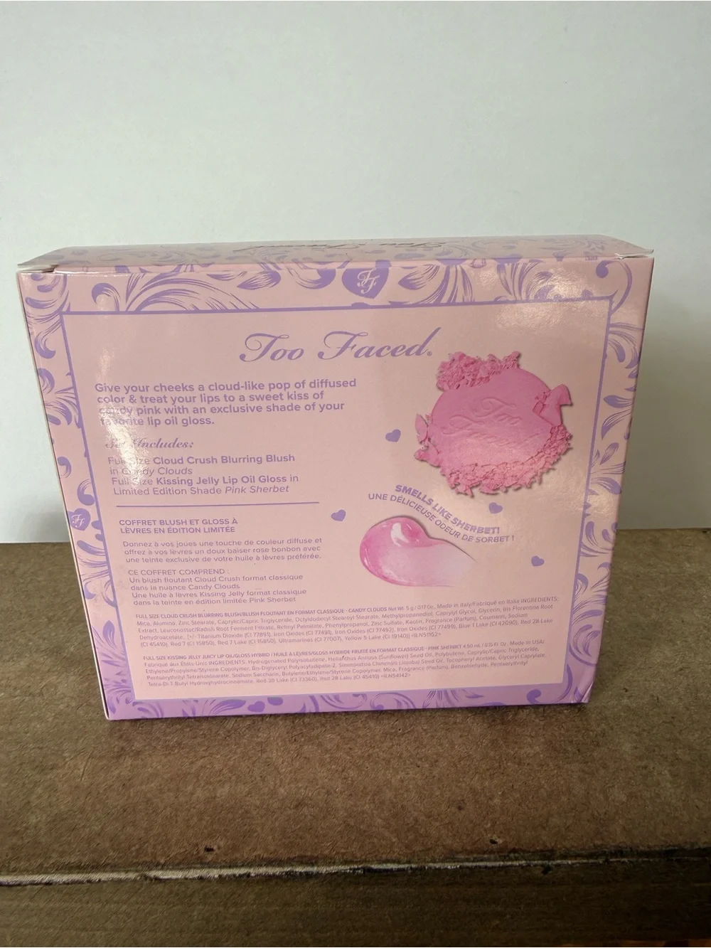 Too Faced Dream a Little Dream Lip Gloss/Blush Set-Pink Sherbert/Candy Cloud